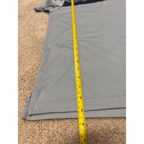 Travis Mathew Gray Golf Polo Shirt Striped Logo Mens Size L - Picture 7 of 7